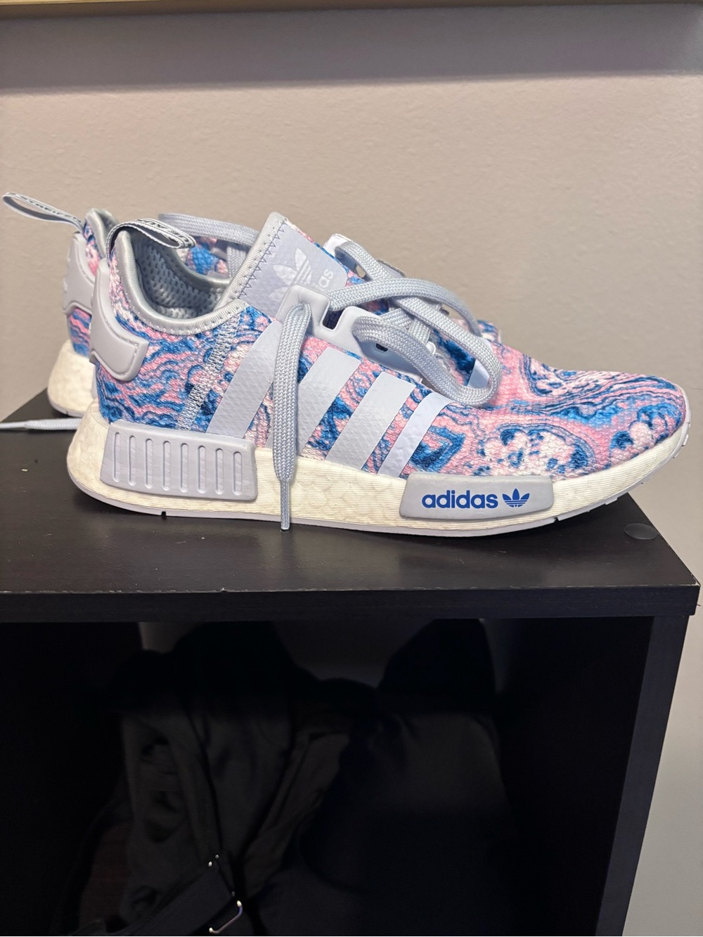 adidas NMD R1 Pink Blue Marble Knit Sneakers